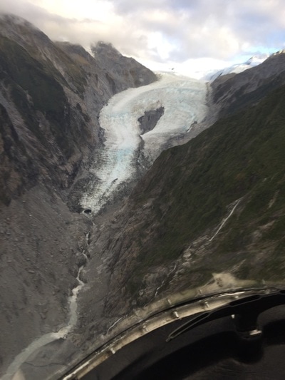 View of the glacier as it slowly recedes.