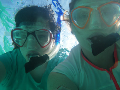 selfies taken while snorkelling Atmosphere Kanifushi, Maldives