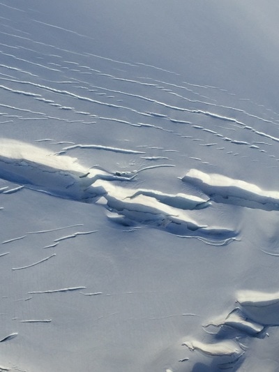 the snow patterns on Franz Joseph Glacier